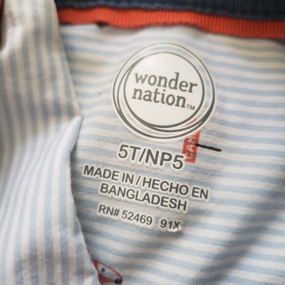 Boys Striped Novelty Print Button Down - Picture 4 of 6